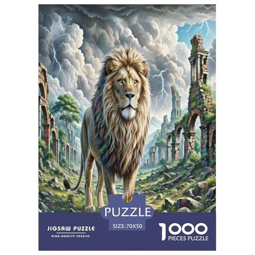 Löwen Puzzles 1000 Teile Schwer Puzzle Spielzeug Pädagogisches Spiel Impossible Herausforderungsspielzeug Für Erwachsene Und Kinder Ab 12 Jahren 70x50cm/1000pcs von ZTASBNT