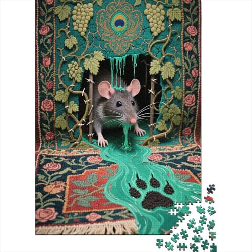 Octodon Degus Puzzle 1000 Teile Rderndes R?tsel Für Erwachsene Lernspiel Herausforderung Spielzeug Geschenke Für M?nner1000pcs (75x50cm) von ZTASBNT
