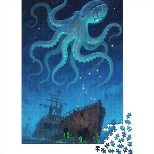 Octopus Puzzles 1000 Teiles Rderndes R?tsel Für Erwachsene Kinder P?dagogisches Spiel Herausforderung Spielzeug Geschenke Für Frauen1000pcs (75x50cm) von ZTASBNT