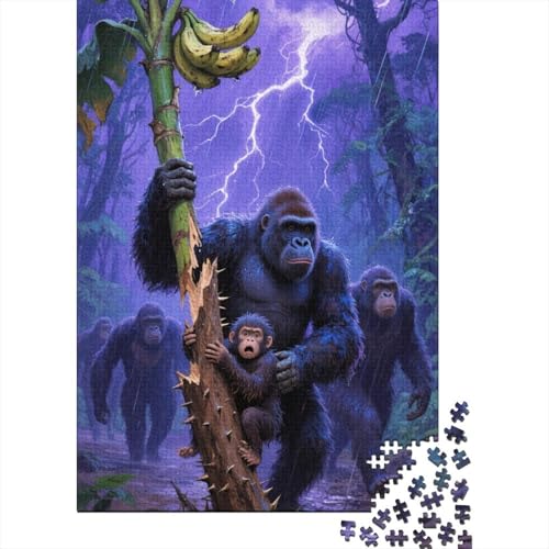 Orang-Utan Puzzle 1000 Teiles Rderndes R?tsel Für Erwachsene Lernspiel Herausforderung Spielzeug Geschenke Für Frauen1000pcs (75x50cm) von ZTASBNT