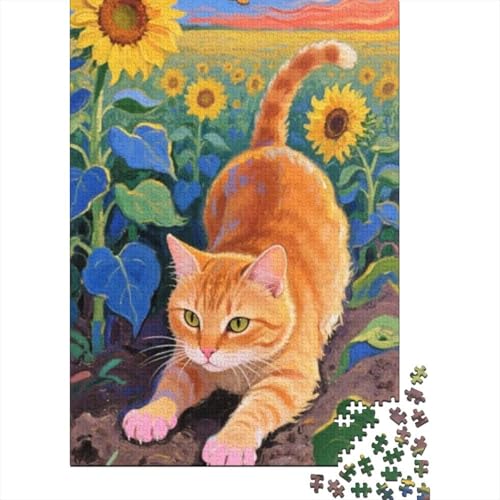 Orangenkatze Puzzle 1000 Teiles EIN Herausforndes R?tsel Für ErwachseneHaustierkatze P?dagogisches Spiel Herausforderung Spielzeug Geschenke Für Frauen1000pcs (75x50cm) von ZTASBNT