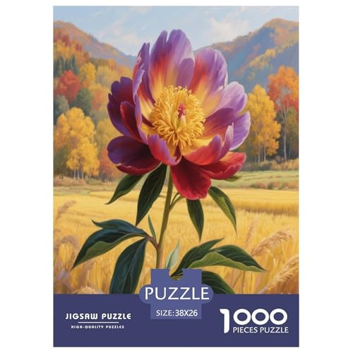 Peony Puzzle 1000-teilige Schwer Puzzle Spielzeug Pädagogisches Spiel Impossible Herausforderung Spielzeug Für Erwachsene Und Kinder Ab 12 Jahren 38x26cm/1000pcs von ZTASBNT