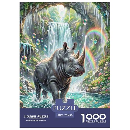 Schwarze Nashörner Puzzles 1000 Teile Schwer Puzzle Spielzeug Pädagogisches Spiel Impossible Herausforderungsspielzeug Für Erwachsene Und Kinder in Bewährter 70x50cm/1000pcs Schwarze Nashörner Puzzles 1000 Teile Schwer Puzzle Spielzeug Pädagogisches Spiel Impossible Herausforderungsspielzeug Für Erwachsene Und Kinder in Bewährter 70x50cm/1000pcs von ZTASBNT