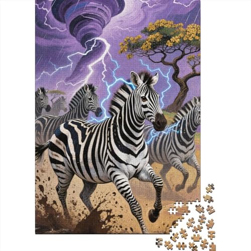 Zebra Puzzle 1000 Teile Rderndes R?tsel Für Erwachsene Kinder P?dagogisches Spiel Herausforderung Spielzeug Geschenke Für M?nner1000pcs (75x50cm) von ZTASBNT