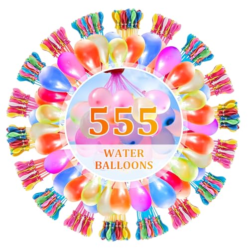 555 Stück Wasserbomben Selbstschließend, Wiederverwendbare Wasserbomben mit 4 Wasserhahn Anschluss, Schnellfüller Wasser Luftballons, Bunt Wasserballons, Water Balloons für Strände,Poolparty,Strände 555 Stück Wasserbomben Selbstschließend, Wiederverwendbare Wasserbomben mit 4 Wasserhahn Anschluss, Schnellfüller Wasser Luftballons, Bunt Wasserballons, Water Balloons für Strände,Poolparty,Strände von ZTBFHLZQ