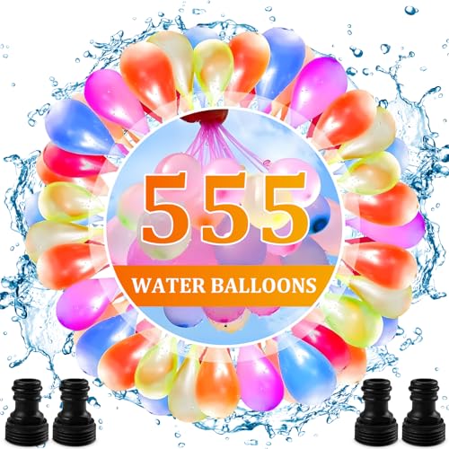 555 Stück Wasserbomben Selbstschließend, Wiederverwendbare Wasserbomben mit 4 Wasserhahn Anschluss, Schnellfüller Wasser Luftballons, Bunt Wasserballons, Water Balloons für Strände,Poolparty,Strände 555 Stück Wasserbomben Selbstschließend, Wiederverwendbare Wasserbomben mit 4 Wasserhahn Anschluss, Schnellfüller Wasser Luftballons, Bunt Wasserballons, Water Balloons für Strände,Poolparty,Strände von ZTBFHLZQ