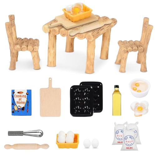 Wichtel Zubehör Mini Puppenhaus Zubehör, 22 Stück Miniatur Wichtel Zubehör, Wichtel Zubehör Küche, Miniatur Wichtel Zubehör Backen Set, Puppenhaus Zubehör, Weihnachten Wichtel Küche Backset von ZTBFHLZQ