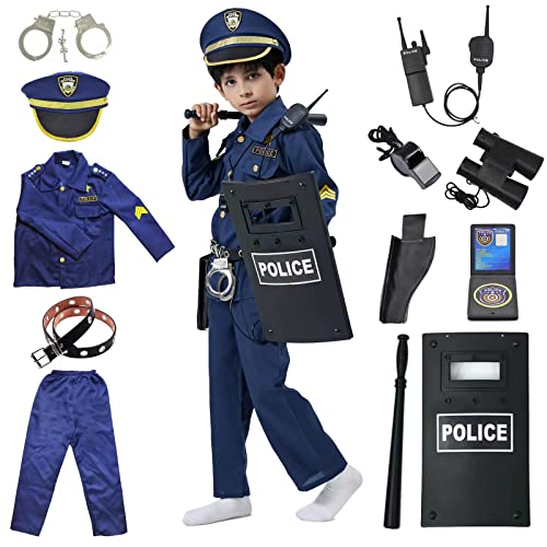 ZUCOS Deluxe Polizist Kostüm Rollenspiel Kit für Kinder Halloween Carnaval Geburtstag Weihnachten Geschenke Kostüm Set 3-4 Jahre von ZUCOS