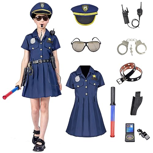 ZUCOS Deluxe Polizist Kostüm Rollenspiel Kit für Kinder Halloween Carnaval Geburtstag Weihnachten Geschenke Kleid Set 3-4 Jahre von ZUCOS