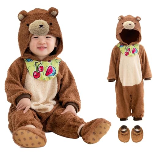 ZUCOS Unisex Baby Ein Stück Kostüm Bodysuit Säugling Kleinkind Strampler Cosplay Jumpsuit (1-2 Jahre, Bären) von ZUCOS