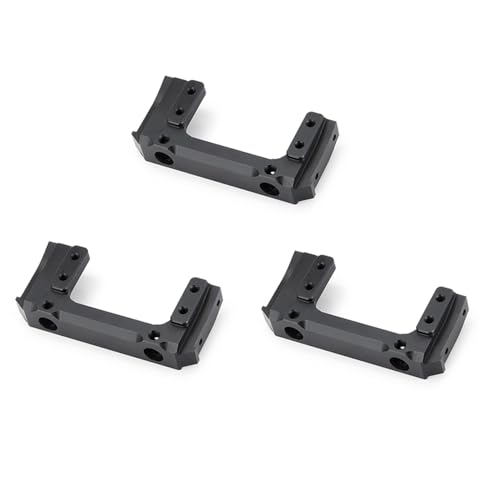 ZUHEGELA 3X Aluminium Legierung Vorne Stoß Stangen Halterung Servo Ständer für 1/10 RC Crawler Axial SCX10 II AX90046 90046 90047 Upgrade Teil, Schwarz von ZUHEGELA