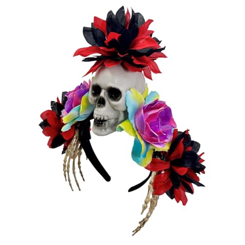 ZUJIABAO Harz-Haarreif mit Totenkopf-Blume, Haarstyling-Zubehör mit weicher Polsterung, für Halloween-Festlichkeiten und Bühnenauftritte, Totenkopf-Haarband für Themenpartys ZUJIABAO Harz-Haarreif mit Totenkopf-Blume, Haarstyling-Zubehör mit weicher Polsterung, für Halloween-Festlichkeiten und Bühnenauftritte, Totenkopf-Haarband für Themenpartys von ZUJIABAO