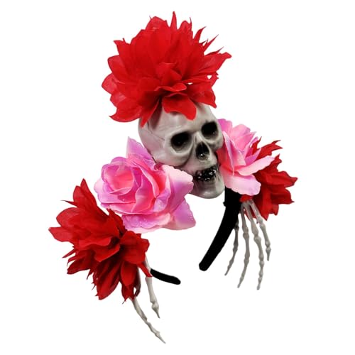ZUJIABAO Harz-Haarreif mit Totenkopf-Blume, Haarstyling-Zubehör mit weicher Polsterung, für Halloween-Festlichkeiten und Bühnenauftritte, Totenkopf-Haarband für Themenpartys ZUJIABAO Harz-Haarreif mit Totenkopf-Blume, Haarstyling-Zubehör mit weicher Polsterung, für Halloween-Festlichkeiten und Bühnenauftritte, Totenkopf-Haarband für Themenpartys von ZUJIABAO