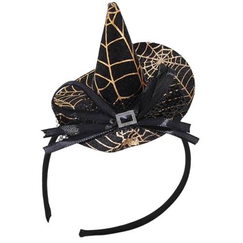ZUJIABAO Klassischer spitzer Hexenhut, Haarband, Cosplay, Haarschmuck für Rollenspiele, Veranstaltungen, Schule, Festival, Versammlung, Kopfzubehör, Halloween, Hexenhut, Haarband von ZUJIABAO