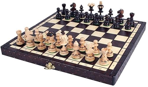 ZUMAHA Nützliches Schachspiel Buche Schachset Qualitäts Schach Interieur Schachbrett Faltbares Schachbrett aus Massivholz Unterhaltungsschachbrett Robustes Geschenk von ZUMAHA
