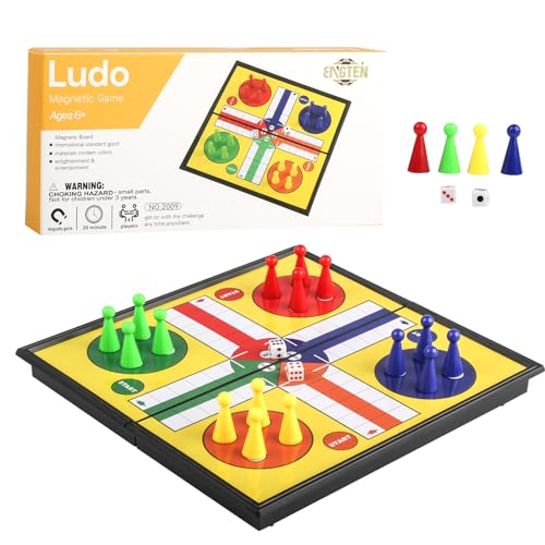 ZUNIPLEX Ludo Magnetisches faltbares fliegendes Schach,Würfelspiel,Kleines landgestütztes Spiel,Brettspiel für Kinder Anfänger Reisen Schachfigurenset mit tragbarem Aufbewahrungsbrett ZUNIPLEX Ludo Magnetisches faltbares fliegendes Schach,Würfelspiel,Kleines landgestütztes Spiel,Brettspiel für Kinder Anfänger Reisen Schachfigurenset mit tragbarem Aufbewahrungsbrett von ZUNIPLEX