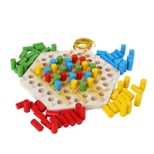 ZUNIPLEX Triggle Spiel mit Gummiband Spiel - Holz Kettendreieck Strategie Schachspiel, Geometrisches Lernspiel ab 3 Jahre, Taktisches Familienspiel für Jungen & Mädchen ZUNIPLEX Triggle Spiel mit Gummiband Spiel - Holz Kettendreieck Strategie Schachspiel, Geometrisches Lernspiel ab 3 Jahre, Taktisches Familienspiel für Jungen & Mädchen von ZUNIPLEX