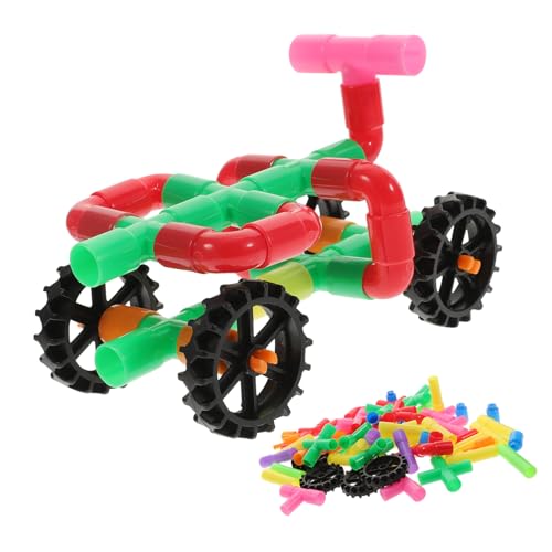 ZUNOXAZ 1 Satz Bausatz für Teiliges Lernspielzeug aus Bunten Rohrbausteinen für Kreative Konstruktionen für Vorschule und Kindergarten Fördert Motorische Fähigkeiten und Interaktion von ZUNOXAZ