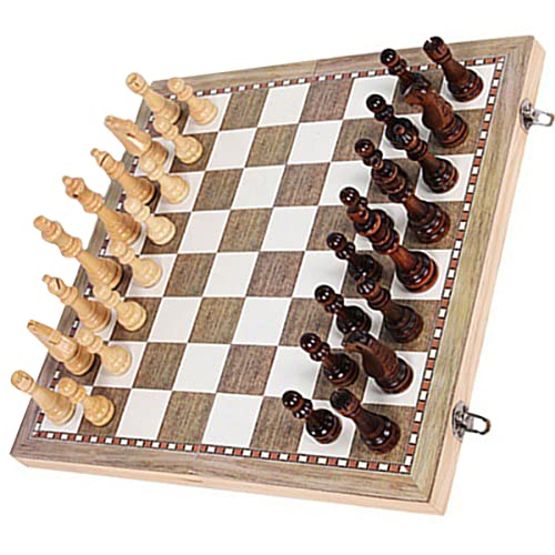 ZUNOXAZ 1 Satz Faltbares Schachset aus Holz Schachspiel Tragbares Schachbrett für Erwachsene für Drinnen und Draußen Fördert die Geistige Entwicklung ZUNOXAZ 1 Satz Faltbares Schachset aus Holz Schachspiel Tragbares Schachbrett für Erwachsene für Drinnen und Draußen Fördert die Geistige Entwicklung von ZUNOXAZ