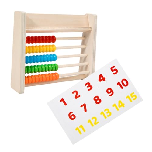 ZUNOXAZ 1 Satz Holz Abacus für Mathe Lernspielzeug mit Zahlenkarten für Vorschule Pädagogisches Rechnen Kognitiven Fähigkeiten und Hand Augen Koordination von ZUNOXAZ