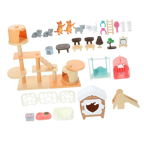 ZUNOXAZ 1 Satz Katzenfiguren Spielset für Teiliges Set aus Hochwertigem Kunststoff Fördert Kreativität Motorische Fähigkeiten und Freundliches für Katzenliebhaber und Rollenspiele von ZUNOXAZ