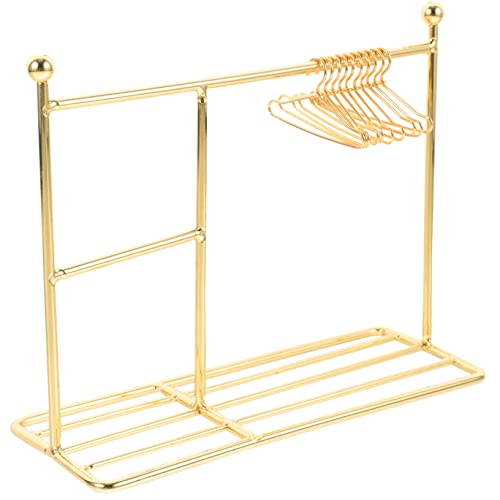ZUNOXAZ 1 Satz Kleiderständer Goldfarbener Kleiderbügel Mini Kleiderbügel für Puppenhaus Dekoration und Aufbewahrung von Puppenbekleidung für Kreative Wohnszenen von ZUNOXAZ
