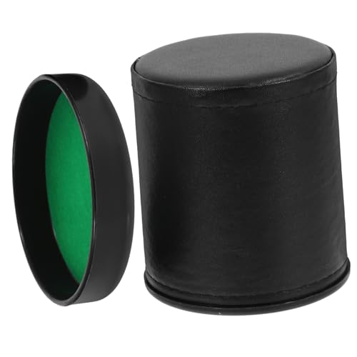 ZUNOXAZ 1 Satz Leder Würfelbecher mit Deckel Geräuscharmer Würfelschüttler für Partys mit Filz Ausgekleidet für Brettspiele und Familienspaß Elegantes Design Grün von ZUNOXAZ