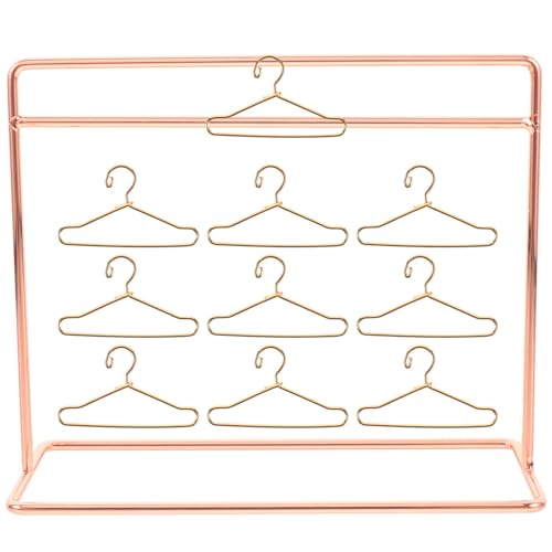 ZUNOXAZ 1 Satz Mini Kleiderbügel für Puppen Teiliges mit Kleinen Kleiderbügeln in Roségold und Mini Kleiderständer für Puppenbekleidung Stabil und Einfach zu Verwenden für Kreative von ZUNOXAZ