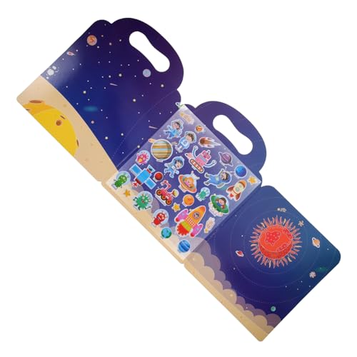 ZUNOXAZ 1 Satz Sticker Book Wiederverwendbares Stickerbuch für Kleinkinder DIY Aufkleberbuch mit Cartoon Elementen Lernspielzeug für Zuhause und Unterwegs von ZUNOXAZ