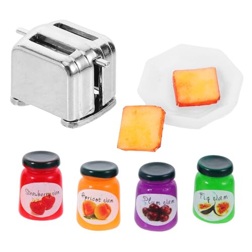 ZUNOXAZ 1 Satz Toaster Spielzeugset für Puppenhaus Dekoratives Zubehör für DIY Küchenzene Robust Interaktiven Marmeladengläsern und Brot für Kreatives ZUNOXAZ 1 Satz Toaster Spielzeugset für Puppenhaus Dekoratives Zubehör für DIY Küchenzene Robust Interaktiven Marmeladengläsern und Brot für Kreatives von ZUNOXAZ