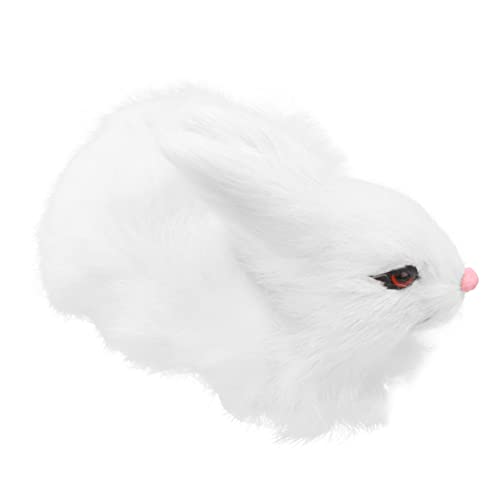 ZUNOXAZ 1 Stück Mini Plüschkaninchen Modell Lebensnahes Weißes Simulationstier für Dekoration und für Freunde für Zuhause und Tierpartys von ZUNOXAZ