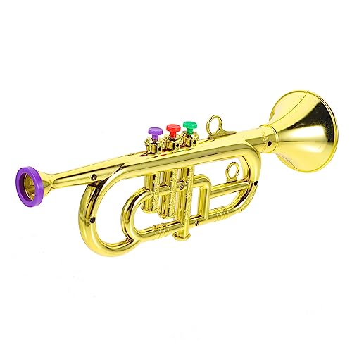 ZUNOXAZ 1 Stück Trompetenspielzeug mit DREI Tönen lehrreich Junior-Trompete klein für -Trompete Windinstrument Instrumente Musikalisches Abs Golden ZUNOXAZ 1 Stück Trompetenspielzeug mit DREI Tönen lehrreich Junior-Trompete klein für -Trompete Windinstrument Instrumente Musikalisches Abs Golden von ZUNOXAZ