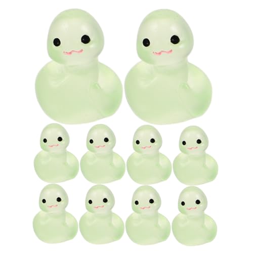 ZUNOXAZ 10 Stück Autoschmuck Schlangen-Ornament aus Kunstharz Jahr der Schlangenfigur Leuchten Sie die dunklen Figuren Mini-Schlangenfiguren aus Kunstharz Miniaturtierstatuen Hellgrün von ZUNOXAZ