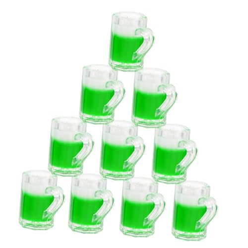 ZUNOXAZ 10 Stück Bier Mini Bierkrüge Miniatur Bierkrüge Puppenhaus Dekorationen Mini Puppengläser Mini Becher Für Puppenhaus Kleine Hausornamente Puppenhaus Kaffeetasse Grünes von ZUNOXAZ