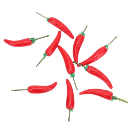 ZUNOXAZ 10 Stück Chili Dekoration Teiliges für Puppenhaus Zubehör Realistisches Gemüse für Küchen und Esszimmer Sichere Harzmaterialien Lebensechte Details für Kreative Mini Szenen ZUNOXAZ 10 Stück Chili Dekoration Teiliges für Puppenhaus Zubehör Realistisches Gemüse für Küchen und Esszimmer Sichere Harzmaterialien Lebensechte Details für Kreative Mini Szenen von ZUNOXAZ