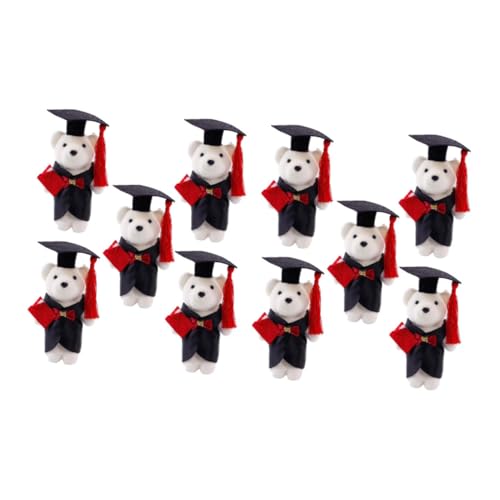 ZUNOXAZ 10 Stück Doktorbär Puppe Zur Abschlussfeier Dekoration Für Die Abschlusssaison Kleiner Abschlussbär Abschlussbär Glückwunsch Tierpuppe Kleiner Abschlussbär von ZUNOXAZ