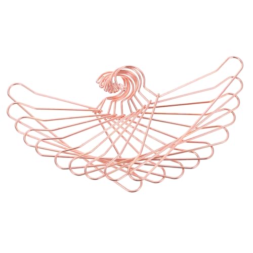 ZUNOXAZ 10 Stück Mini Puppenkleiderbügel aus Metall Rosegold Glatte Oberfläche Rundliche Ecken Schadstofffrei Robust für Puppenkleidung und Haustierkleidung zur Aufbewahrung und von ZUNOXAZ