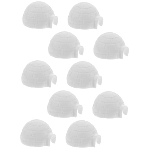 ZUNOXAZ 10 Stück Miniatur Iglu Figuren Realistisch Detailreich Kleine Iglu Dekoration Schreibtisch Zubehör Edukatives Polartier Modell von ZUNOXAZ