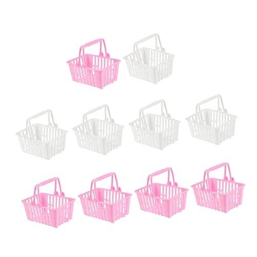 ZUNOXAZ 10 Stück Puppen-Einkaufskorb dekorativ Miniatur Mini einkaufskorb Mini-einkaufskorb Mini-Hausversorgung entzückender gefälschter Einkaufskorb Plastik von ZUNOXAZ