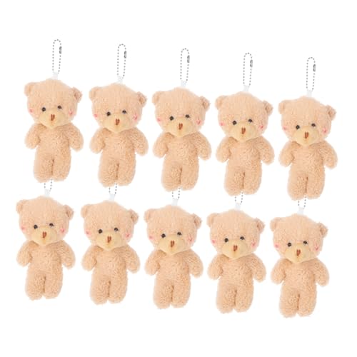ZUNOXAZ 10 Stück Schlüsselanhänger DIY Plüsch Schlüsselanhänger Kleiner Bär Winziger Plüschbär Minibär Plüsch Mini Taschenanhänger Winziges Plüschtierspielzeug Bärenornament Minibär Bulk von ZUNOXAZ