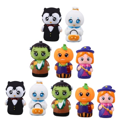 ZUNOXAZ 10 Stück Teiliges Cartoon Fingerpuppen aus Flexiblem PVC Interaktives Fingerspielzeug für Handliche für Kleine Finger als Halloween und Party Mitgebsel von ZUNOXAZ