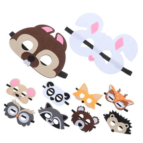 ZUNOXAZ 10 Stück Teiliges Filz Tiermasken Cartoon Dschungel Waldtiere Kinderparty Halloween Kostüm Zubehör mit Verstellbarem Band für Jungen Mädchen ZUNOXAZ 10 Stück Teiliges Filz Tiermasken Cartoon Dschungel Waldtiere Kinderparty Halloween Kostüm Zubehör mit Verstellbarem Band für Jungen Mädchen von ZUNOXAZ