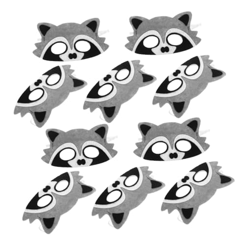 ZUNOXAZ 10 Stück Teiliges Filz Tiermasken Junge Mädchen Waschbärmasken Leichtes Farbechtes Material Für Camping Zoo Dschungel Kostüm Party Geburtstag Shower ZUNOXAZ 10 Stück Teiliges Filz Tiermasken Junge Mädchen Waschbärmasken Leichtes Farbechtes Material Für Camping Zoo Dschungel Kostüm Party Geburtstag Shower von ZUNOXAZ