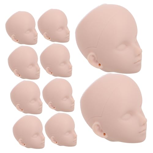 ZUNOXAZ 10 Stück Teiliges Kunststoff Puppenköpfe DIY Makeup Mannequin Köpfe mit Augenhöhle Robust und Vielseitig für Schminkpuppe für Anfänger und Profis zum Kreativen Basteln und von ZUNOXAZ