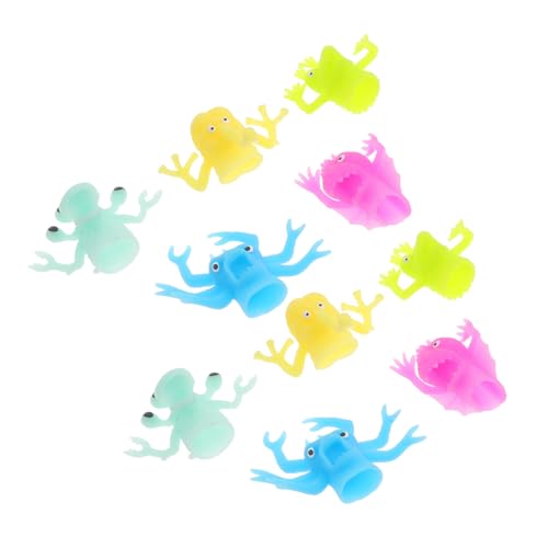 ZUNOXAZ 10 Stück Teiliges Leuchtende Fingerpuppen TPR Bunte Figuren für Geschichten Flexibles Kinderspielzeug Kreative Storytelling Fingerfiguren für Jungen und Mädchen von ZUNOXAZ