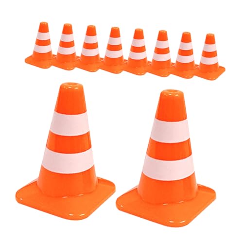 ZUNOXAZ 10 Stück Teiliges Mini Verkehrshütchen aus Robustem Realistische Sandtisch Straßenleitkegel für Verkehrsunterricht Spiel und Miniaturdekoration von ZUNOXAZ