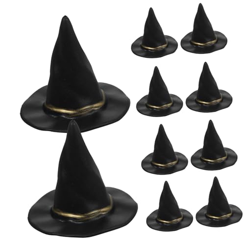 ZUNOXAZ 10 Stück Teiliges Miniatur Hexenhut Kleine Halloween Dekoration DIY Puppenhaus Zubehör Handliche Mini Hüte für Puppen und Party Kreative Bastelartikel für Halloween Atmosphäre von ZUNOXAZ