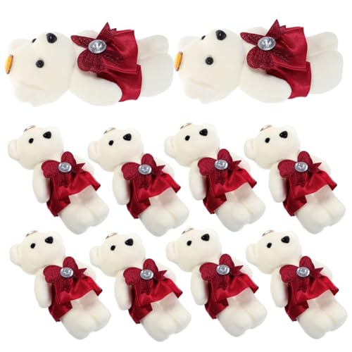 ZUNOXAZ 10 Stück Teiliges Plüschbär Dekoration Kuscheltier Stofftier Hochzeitsauto Blumenstrauß Valentinstag Cartoon Langlebig Wohnzimmer Sofa Schlafzimmer Deko von ZUNOXAZ