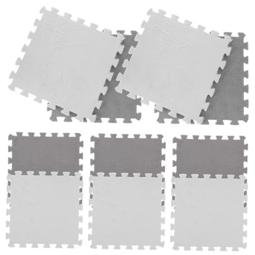ZUNOXAZ 10 Stück Teiliges Puzzle Spielmatte aus Gepolstertem Schaumstoff rutschfeste Tragbare Bodenmatte für Junge Mädchen und Kleinkinder für Zuhause Schule und Spielbereiche Weiß von ZUNOXAZ