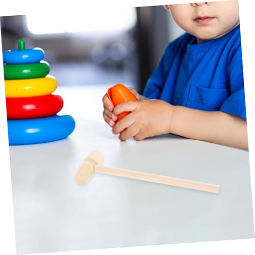ZUNOXAZ 10 Stück hölzerner Hammer Kleinkindspielzeug Bildungsspielzeug Spielzeughammer Babyspielzeug Kleiner Kinderhammer Holzhammer für Kleiner Hammerhammer Kinderspielzeug Bambus von ZUNOXAZ